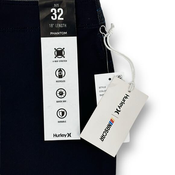 Hurley Nascar Phantom Eco Car Racing Swim Shorts Boardshorts Size 32 20" Outseam - Picture 10 of 10